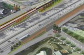 Aerial Concept drawing of the Interstate 5 Freeway and Empire Avenue Interstate